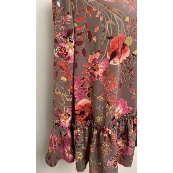 Women’s Sz Small Blouse Top Gorgeous Floral Ruffles Feminine Fairy Whimsical - Picture 2 of 8